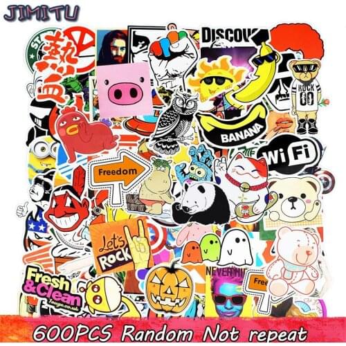 600pcs Mixed Random Graffiti Stickers Funny Anime Kids Toy Sticker for DIY Laptop Skateboard Luggage Motorcycle Bumper Stickers