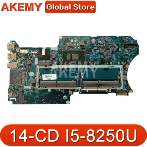 Akemy For HP Pavilion x360 14-CD0007CA 14-CD Laptop Motherboard SR3LA I5-8250U CPU L18163-601 17879-1B 448.0E808.001B