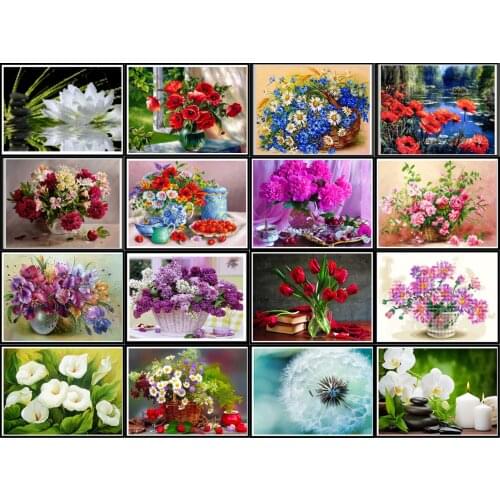 5d Diy Diamond Painting Flower Mosaic Painting Water Drill Imitation Cross Stitch Home Decoration Customized Crafts