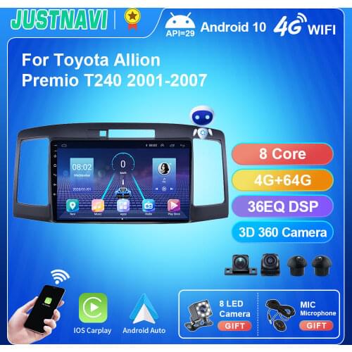 Car Radio For Toyota Allion Premio 2001-2007 GPS Multimedia DVD Player OBD Carplay Auto Navigation No 2 din DSP 360 Camera Audio