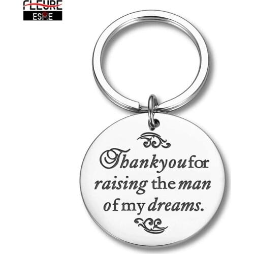 Keychain Key Ring Pendant Thank You for Raising The Man of My Dreams gifts for Future Mother Groom Bride Wedding Birthday gift