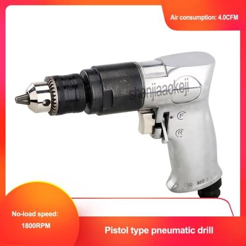 3/8" 10mm Pistol type reversing air drill Wind drill Pneumatic drilling machine for wood punching, furniture assembly,lathe ream