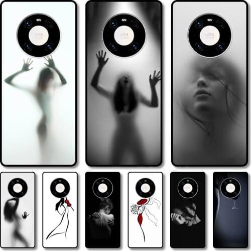 Hazy sexy women Phone Case For Huawei mate 40 30 10 20 40 8 9 Lite Z Pro RS black cell shell