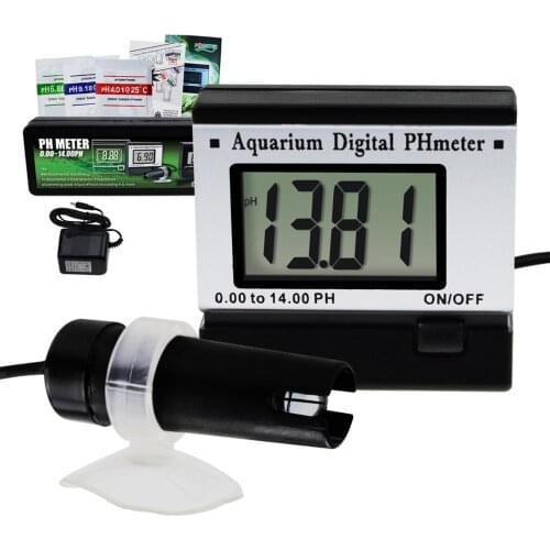 Digital pH Monitor Meter ATC 0.00~14.00pH w/ Power Adaptor & 1.5M Long Electrode Probe Aquarium Hydroponics Spa Tank Pool Lab