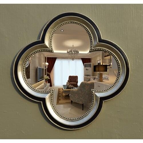 European Bathroom Mirror Retro Silver Old American Wall-mounted Shaped Mirror Bathroom Bathroom Mirror