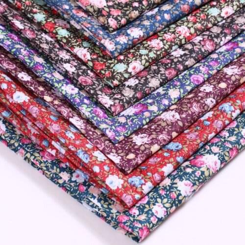 150CMx100CM Floral Poplin Cotton Fabrics By The Meter Crafts Summer Apparel Girl Dress Patchwork Fabric for Sewing Cotton Cloth