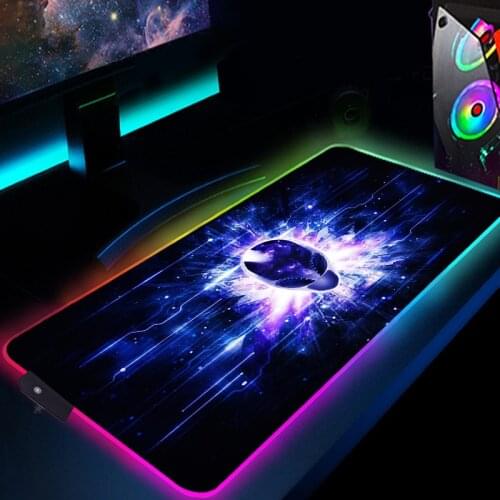 Alienware Esports Gaming XXL Mousepad RGB LED Mouse Pad Gamer Large Waterproof Keyboard Mat 900x400 Custom Computer Accessories