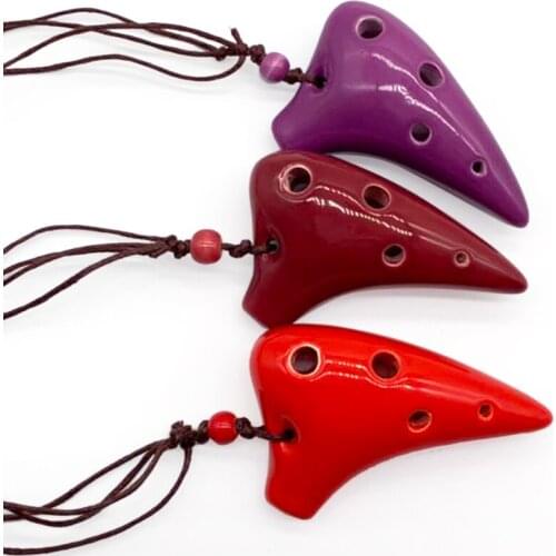 6 Holes Ceramic Ocarina Alto C Submarine Style Musical Instrument with Lanyard Music Score For Music Lover and Beginner
