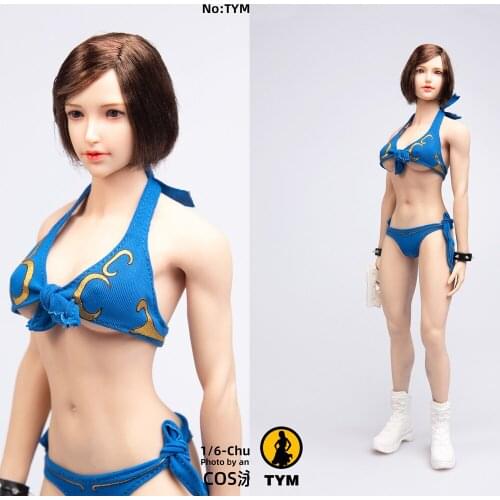 TYM045 1/6 Cosplay Sexy Female Swimsuit Underwear Clothes Accessory Blue Color Women Clothes Set for 12'' Female Body