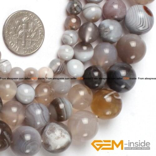Round Botswana Agat Beads,Selectable Size 8mm To 16mm,Natural Stone Beads For Bracelet Making,Strand 15" Free Shipping