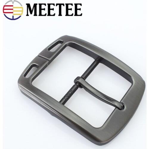 Meetee 38mm Mens Metal Brushed Pin Belt Buckle Head DIY Clothing Decoration Cowboy Buckles Leather Craft Hardware Accessories
