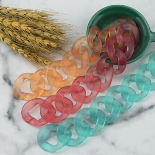 Fashion Transparent Matte Color Women Frosted Acrylic Chain Bag Shoulder Strap Easy Matching Handbag Detachable Belts Handle Bag