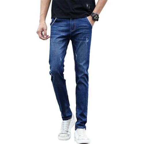 Small stretch blue mens jeans high quality denim pants fashion casual jeans men 2020 new Slim fit male denim pants size 27-36