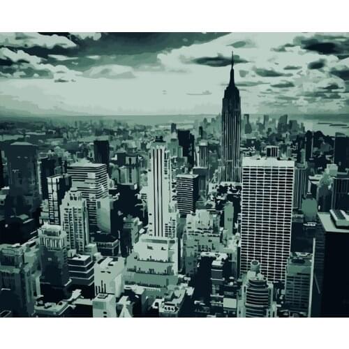 Paint By Number Canvas Painting Kits Dog DIY Unframe Unique Gift Scenic city By Numbers goldfish Acrylic Paint Decor For Home