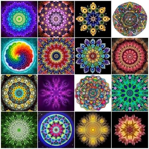 Colour Paints By Numbers Set Mandala DIY Craft Kits On Canvas With Framed Handmade Oil Picture Drawing Coloring By Number Decor