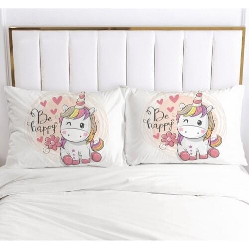 3D HD Pillow Case Custom,2 PCS Pillowcase 50x70/50x75/50x80/80x80/70x70,Decorative Pillow Cover Bedding Cute Unicorn,drop ship