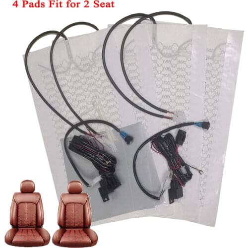 Car Seat Heater Universal 12V Carbon Fiber Car Seat Heat Pads Kit Round Switch Cushion Set Winter Warmer Seat Covers Set