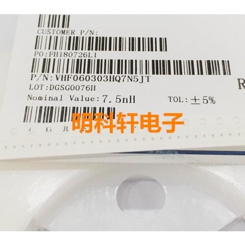 Original new 100% SMD laminated high frequency inductor VHF060303HQ7N5JT 0201 7.5NH 5