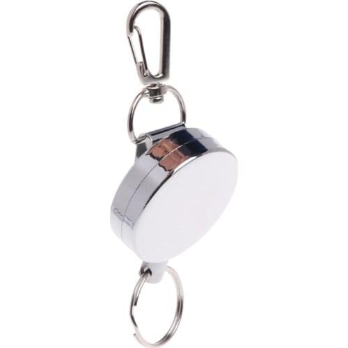 Fishing Zinger Retractor Retractable Key Ring Reel Holder Retractable Steel Cable Accessories Full Metal