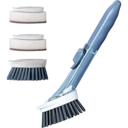 Soap Dispensing Dish Brush and Sponge Household Cleaning Brushes Dishwashing Sponges for Pot Pan Dishes Sink Kitchen Accessories
