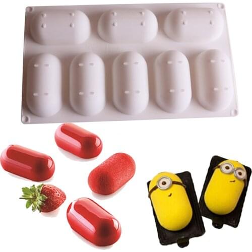 Oval Pillow Shape Silicone Cake Molds 8 Hole Mousse Mould 3D Handmade Cupcake Jelly Cookie Muffin Soap Maker DIY Baking Tools