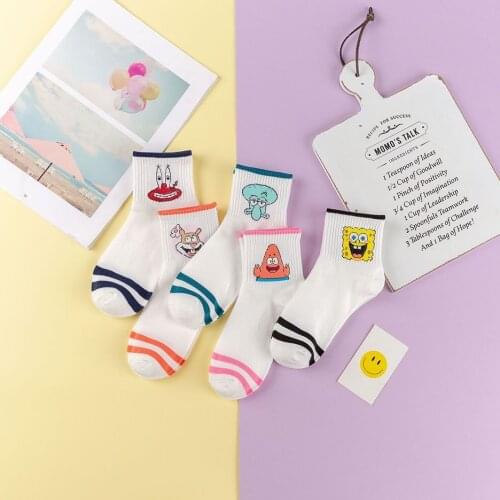 Cute cartoon student socks white sponge octopus series girl socks anime socks