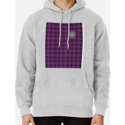 Supernatural Anti-Possession Symbol On Plaid In Purple hoodie long sleeve Supernatural Winchester Sam