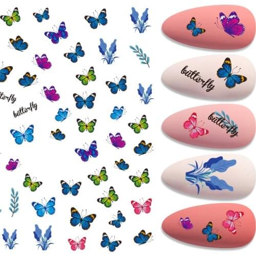 Beauty sticker Nail Designs Laser Butterfly Holographic Adhesive Butterfly Nail Stickers Nail Decals Art Decoration Sticker