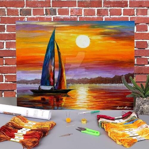 Morning Sunlight Pre-Printed 11CT Cross Stitch Kit Embroidery DMC Threads Knitting Hobby Craft Painting Sales Mulina