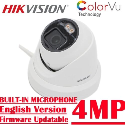 New Built-in microphone 4MP DS-2CD2347G2-LU Better than DS-2CD2347G1-LU Hikvision ColorVu IP Camera POE Turret Full Color