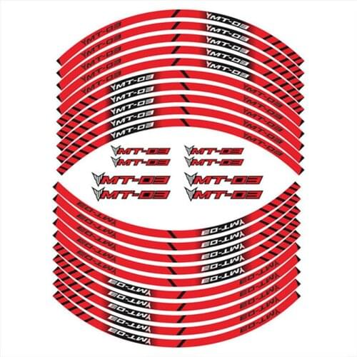For YAMAHA MT-03 MT03 mt 03 Motorcycle Reflective Wheel Sticker Tire Rim Decoration Protection Moto Rim Decal Stickers LOGO