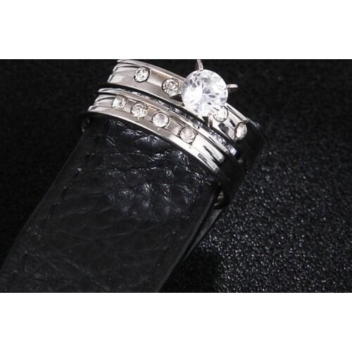 DOTIFI 316L Stainless Steel Rings For Women Couples Engagement Wedding Ring Jewelry