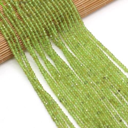 1PC Natural Stone Small Beads Fine Abacus Stone Olivine Beads for Making DIY Jewerly Necklace Bracelet Accessories Size 3x4mm