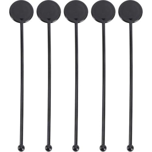 100pcs Drink Muddler Beverage Stirrer Swizzle Sticks Blender Mixing Stick Stirring Rod (Black)