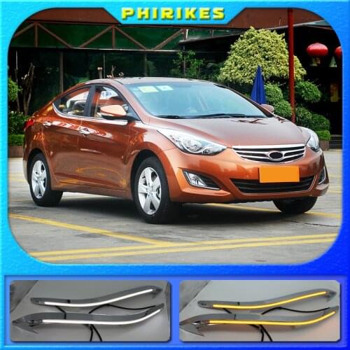 2Pcs For Hyundai Elantra 2012-2015 LED car DRL Daytime Running Light Daylight Waterproof Signal lamp lights