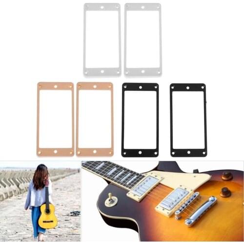 2pcs Guitar Curved Plastic Humbucker Pickups Frames Holder Mounting Rings for Electric Guitar Parts Accessories Black White