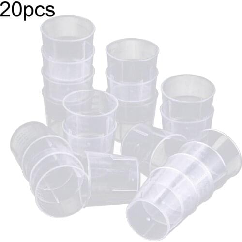 20Pcs 60ML Plastic Transparent Measuring Cup Kitchen Cooking Laboratory Graduated Beaker Kitchen Liquid Measure Pot Container