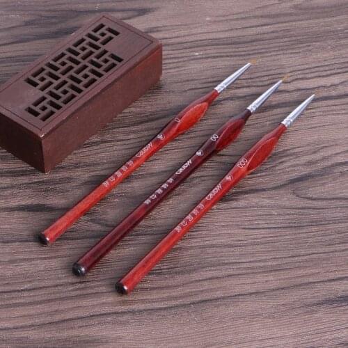 3Pcs Miniature Paint Brushes Professional Wolf Hair Fine Paint Detail Brush 0/00/000 hyq
