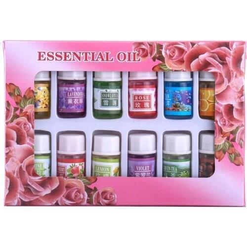 5sets/12 Bottles Essential Oil Aromatherapy Water Soluble Liquid Use Humidifier Air Purifier Incense Burner Relieve Stress TSL