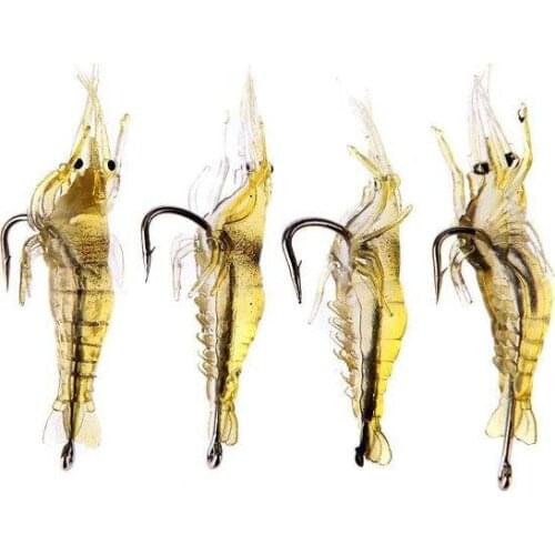 5pcs 4cm Shrimp Fishing Soft Prawn Lure Hook Tackle Bait Fishing Lures