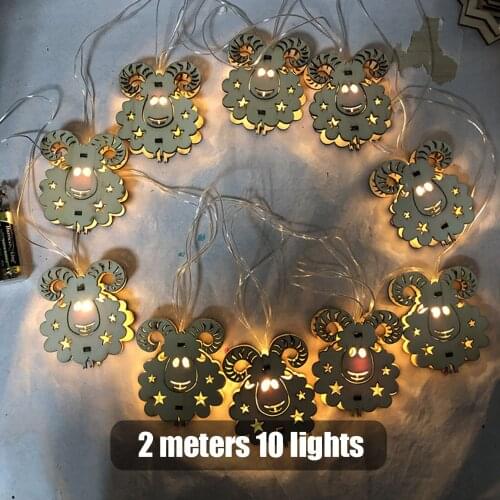 Acrylic Ramadan Festival LED Light String Sheep Hexagon Letter Lamp Oil Lamp Shape Holiday Light String Battery Type Decoration