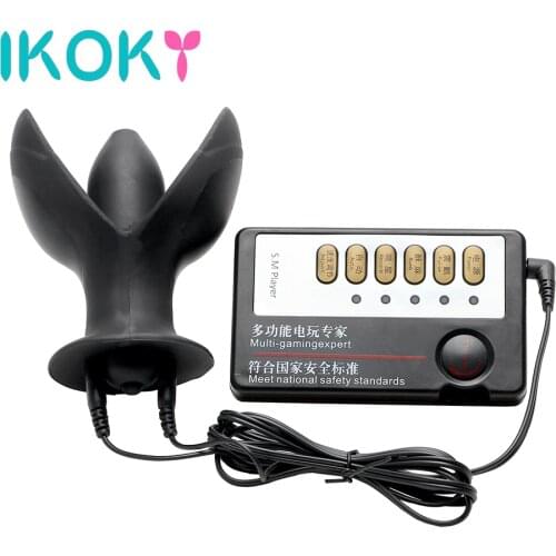 IKOKY Opening Butt Plug Electric Shock Adult Games Sex Toys for Women Sex Products Prostate Massage Anal Plug Vibrator