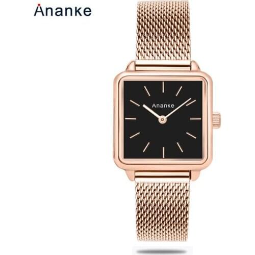 ANANKE Womens Watch Fashion Casual Womens Watch Japanese Movement Stainless Steel Strap Waterproof Quartz Watch AN25