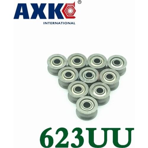 Free Shipping Axk 623u 3*10*3mm U0310zz Computer Weaving, Fishing, Textile Machinery U-groove Pulley Wheel Bearing 5pcs