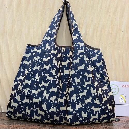 Large-size heavy folding handbag reusable shoulder bag foldable supermarket grocery shopping bag ladies big bag shopper