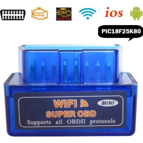 Real PIC18F25K80 Chip Super ELM327 WIFI V1.5 OBD2 Car Diagnostic Scanner For iOS/Android Mini Elm327 Wi-Fi OBD 2 Diagnostic Tool
