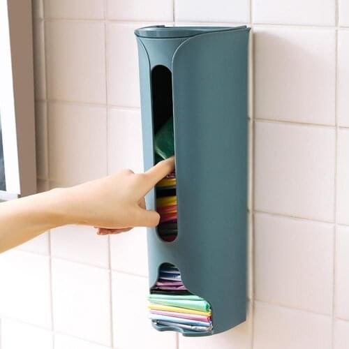 Home Wall Mount Garbage Rubbish Bag Drawing Storage Box Organizer Container Bathroom Home Accessories