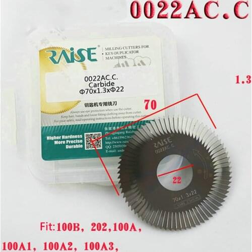 Raise 0022AC.C Carbide Key Cutting Machine 3-Side Saw Blade 70*1.3*22 Milling Cutter for 100B 202 100A 100A1 100A2 100A3