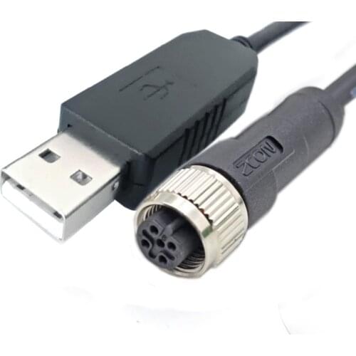 FTDI USB Serial Kable FT232RQ M12 with 12V Step-UP for SEEN IRIS 60-8 Sensor Config Cable