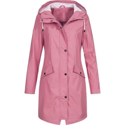 J-Bg Pink Women's Raincoats With A Hood